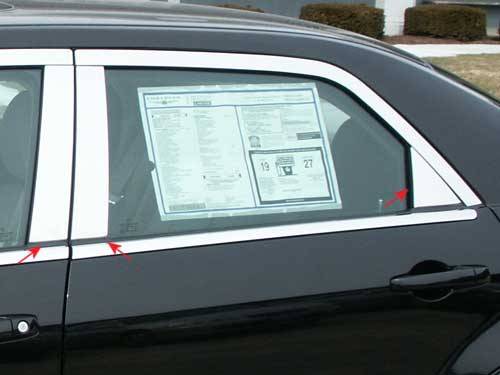 Stainless Steel Pillar Trim 6Pc 05-10 Chrysler 300, 05-08 Magnum